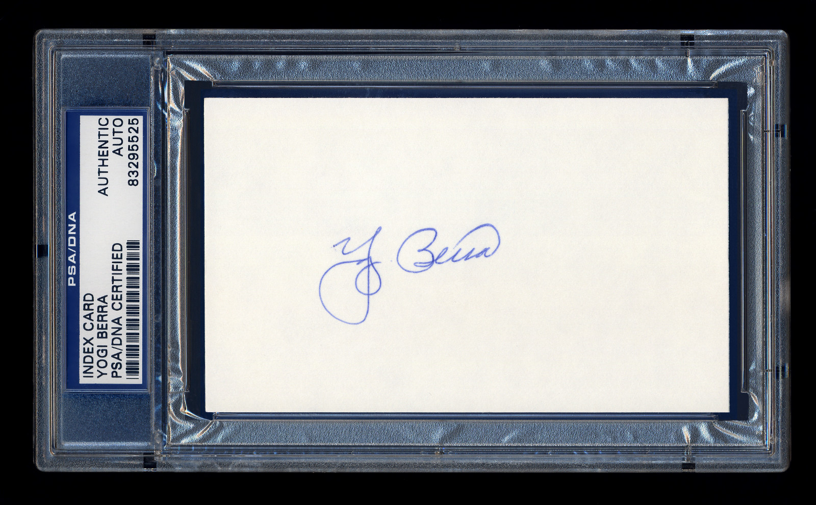 YOGI BERRA SIGNED MINT INDEX CARD PSA/DNA AUTOGRAPHED NEW YORK YANKEES MVP WSC
