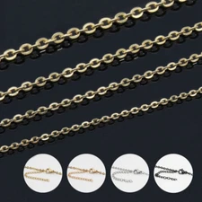 Mans Silver/Gold/Rose Gold Stainless Steel Rolo Necklace Chain Link Jewelry