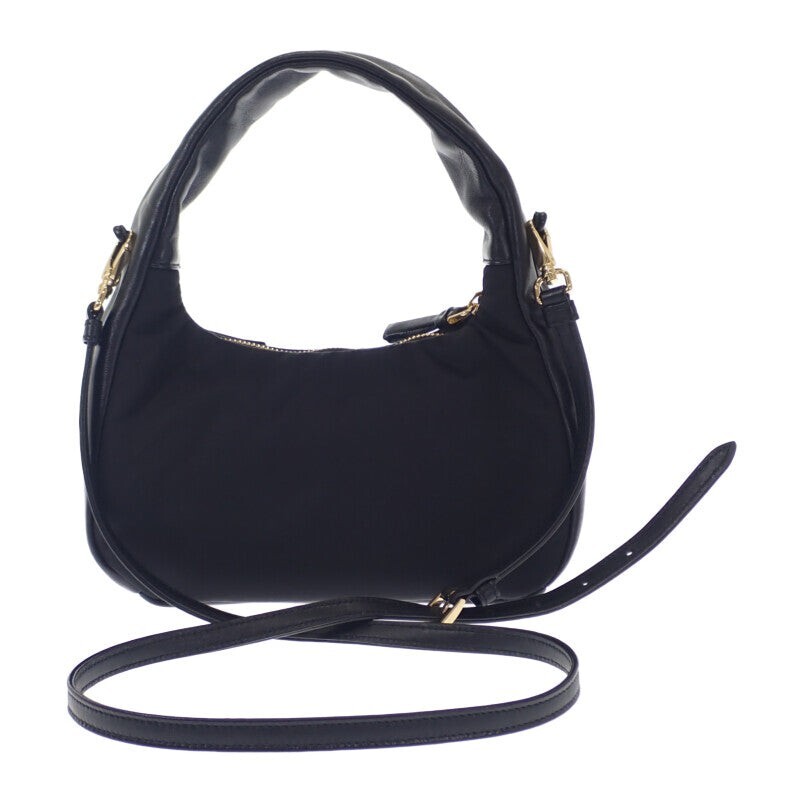 PRADA ミニリボン2WAYバッグ PRADA Ribbon Mini 2WAY Bag Leather Nylon Black Gold Hardware