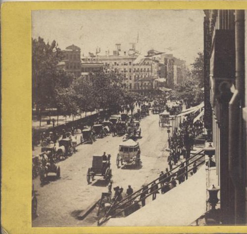 STEREOVIEW OF BROADWAY MURRAY ST - NEW YORK CITY W/ VINTAGE CARS - 第 1/1 張圖片