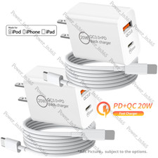 Fast Wall Charger Block PD 20W Power USB C Adapter For iPhone 14 13 12 11 X Lot