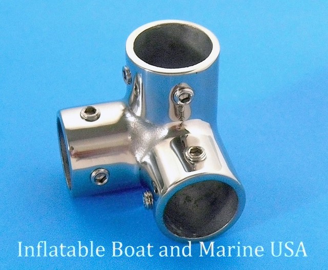 Boat Handrail Fittings90 Degree 1" 3 Way Corner ElbowMarine Stainless Steel eBay