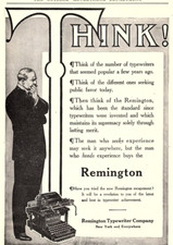 c1915 REMINGTON TYPEWRITER COMPANY NEW YORK VINTAGE ADVERTISEMENT Z963 thumbnail