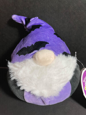 Squishmallow 8'' Zan Gnome Bat Hat w/Custom Beaded ''I   SQUISH'' Charm Plus