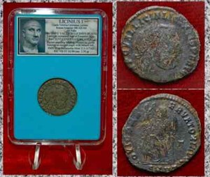 Ancient Roman Empire Coin LICINIUS I Jupiter Holding Victory On Globe Nicomedia