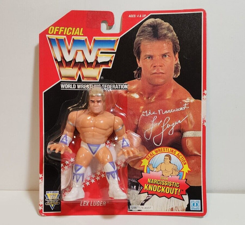 WWF LEX LUGER ACTION FIGURE RED CARD HASBRO 1993 -...