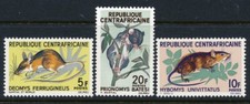 Central African Republic 1966 Wildlife Forest Rodents Mice Set Sct 73-75