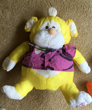 Fisher Price Vtg 1987 Wild Puffalumps Stuffed Yellow Monkey 15" Hawaiian Shirt