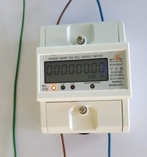 120/480V Electrical KWh Meter - Up to 80 Amps per line, internal CTs. DIN rail.