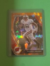 2021 Russell Wilson Panini Prizm Football Draft Picks Orange Cracked Ice SP