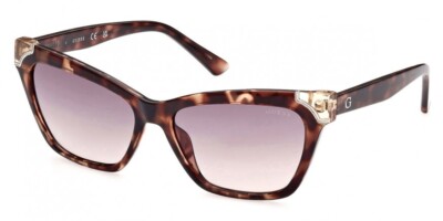 Guess GU7840 56B Brown Print Cat Eye Style Plastic Sunglasses Frame 57-16-140