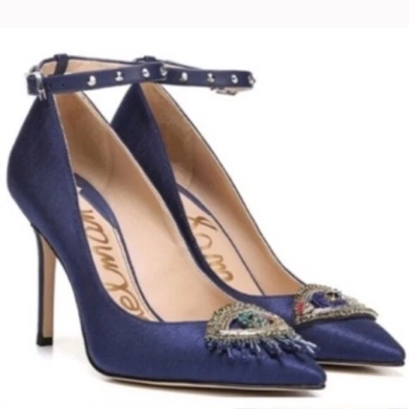 Navy pointed heels cheap