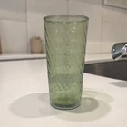 Anchor Hocking Green Glass Cocktail Tumbler, Jubilee Optic, Vtg Ribbed Drinkware