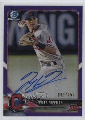 2018 Bowman Chrome Prospect Purple Refractor /250 Tyler Freeman Auto 1h9h