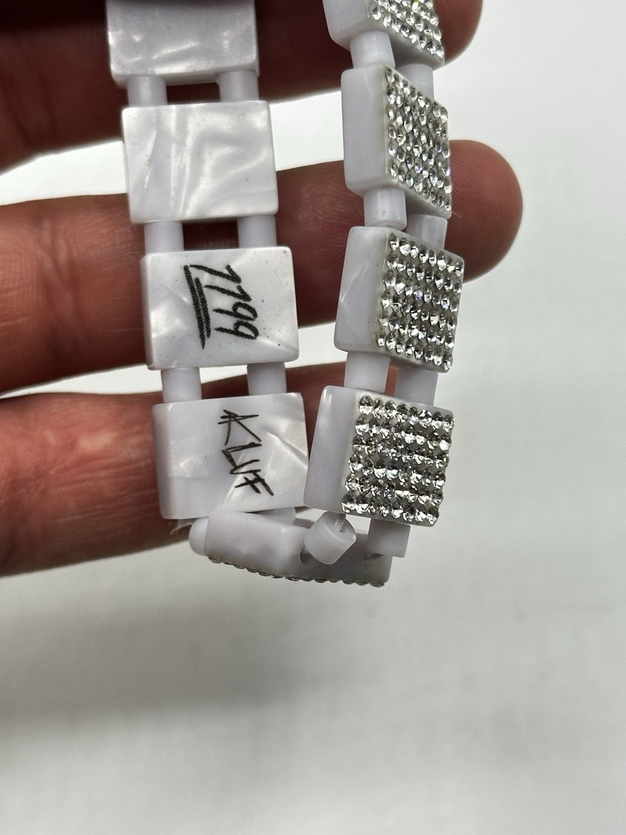 Bazo 1199 x KLUF Silver Rhinestone Bracelet charm Bracelet, $39.99