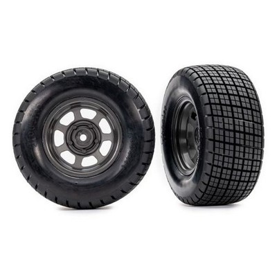 Traxxas 10474 Hoosier Reifen 2,2/3,0 Felge graphit-grau (2) für Slash Modified