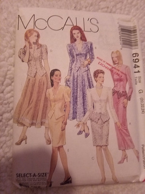 Unused pattern woman's size 20-24 McCall's formal skirts & tops, c 1994