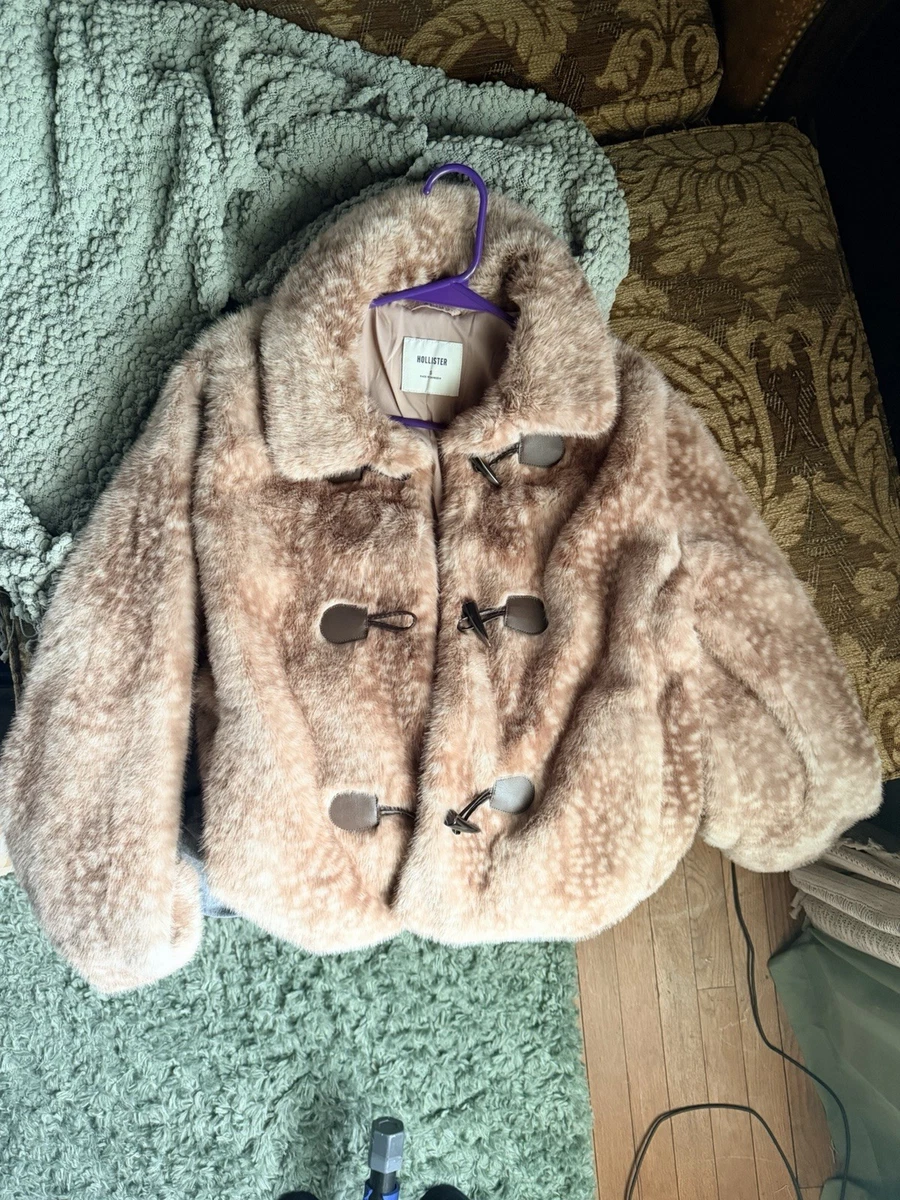 Hollister Faux Fur Toggle Close Fawn Print Coat (size Small) | eBay