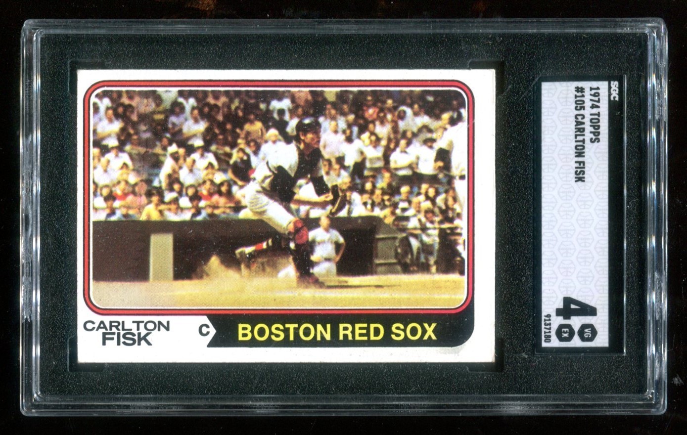 1974 Topps #105 Carlton Fisk SGC 4 VG-EX HOF Red Sox~(PL)