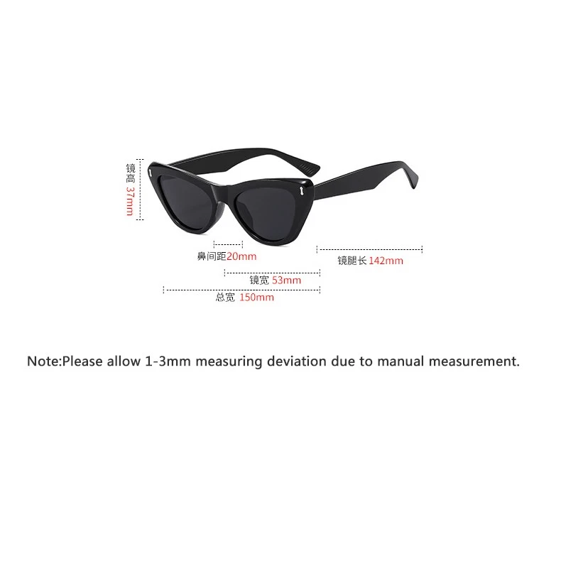 Gafas de sol de tono simple ojo de gato hombres mujeres moda viajes al aire libre gafas lo último Foto 4 de 4