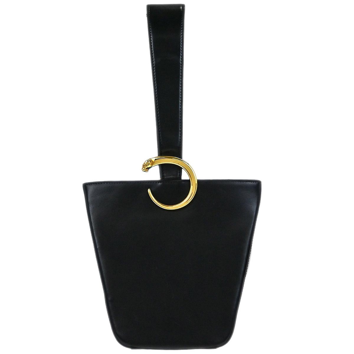 Cartier Panthère Handbag Leather Black Leather Handbag (Pre-Owned)
