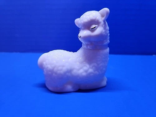 Vintage Avon Little Lamb Milk Glass Perfume Bottle - Empty Bottle