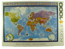 Eurographics Map of the World Jigsaw Puzzle 1000 Piece Maps Oceans Gift Complete
