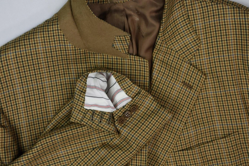 Kiton Mens 100% Cashmere Check Sport Coat Blazer Jacket 48 R Mint - Image 4 of 4