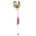 31" Long Rooster Copper and Gem Wind Chime Garden Patio Decoration