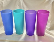 Set of 4 Vintage Tupperware Pastel 16 oz Tumbler Cups Plastic 6.5   107
