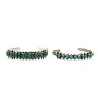 Fred Harvey Era Sterling Turquoise Snake Eye Cuffs & Rings Lot of 6 #S5621-5 — photo 8