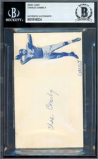 Charlie Conerly Beckett BAS Signed 3x5 Index Card Vintage 1950`s  Autograph