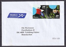 w2790/ Netherlands Airmail Cover t/Denmark 2007 w/Frog Togetherprint