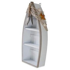 Wooden Sailboat Shelf Small Nautical Sail Boat Decor Coastal Beach Themed 