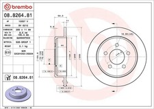 1X Brake Disc Brembo 08.8264.81 Jeep Wrangler II (TJ) 4 1996-2007