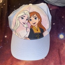 Disney Girl  s Frozen Baseball Hat Cap Anna Elsa Light Blue OS Adjustable