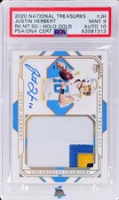 2020 National Treasures Rookie Material Signature Holo Gold Justin Herbert /10