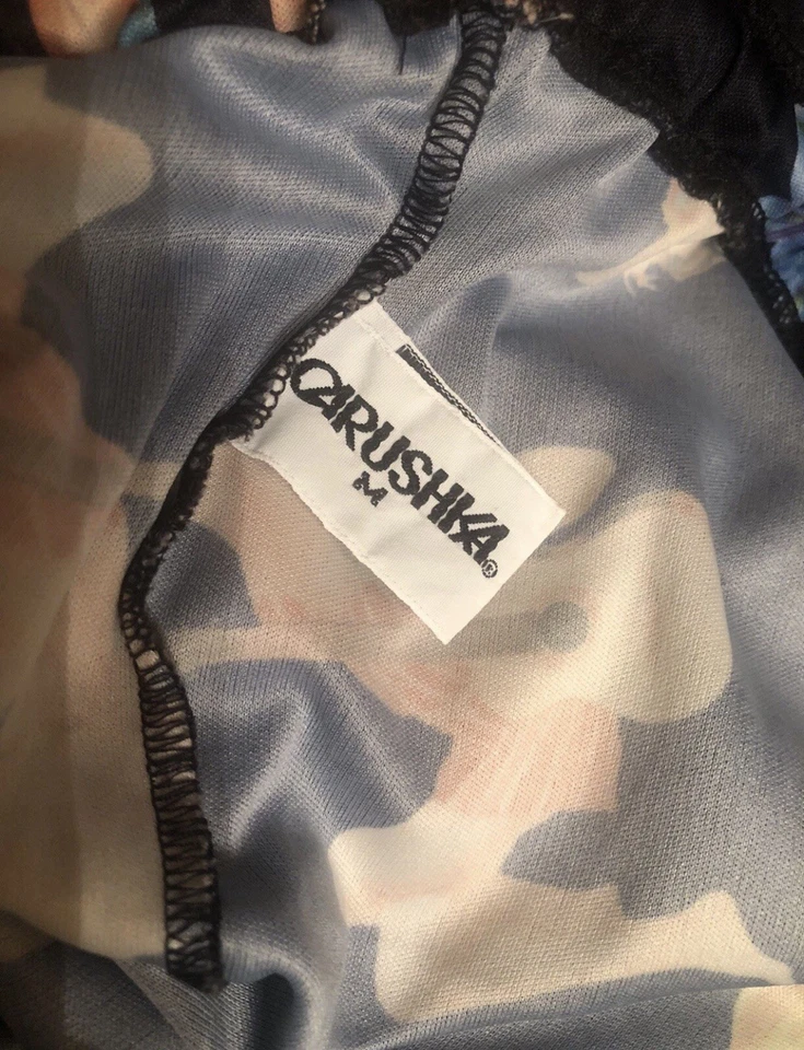 vintage '90s CARUSHKA drawstring PANTS - size M - Beach Girl tropical vacay Luau - Image 3 of 4