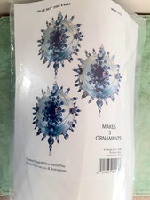 Design Works Beaded Satin Christmas Ornament Kit BLUE SKY Makes 3 - 3" Balls