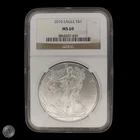 2010 American Silver Eagle NGC MS69 Brown Label -E373