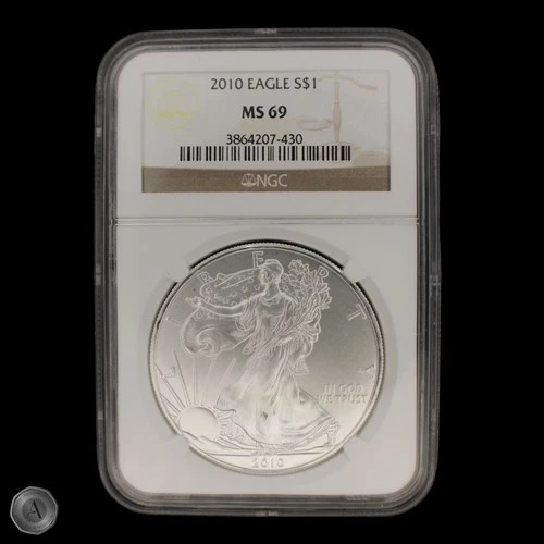 2010 American Silver Eagle NGC MS69 Brown Label -E373