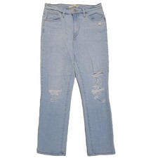 Levis 724 Womens 29 28x25.5 Jeans High Rise Straight Crop Stretch Blue Denim