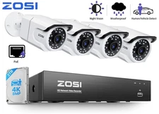 ZOSI 8CH 4K 8MP PoE Security Camera System Outdoor Person Vehicle Detection 2TB
