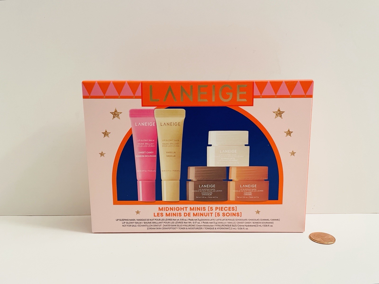 Laneige Midnight Minis Holiday Gift Set 5pc Lip Sleeping Masks & Lip Glowy Balms