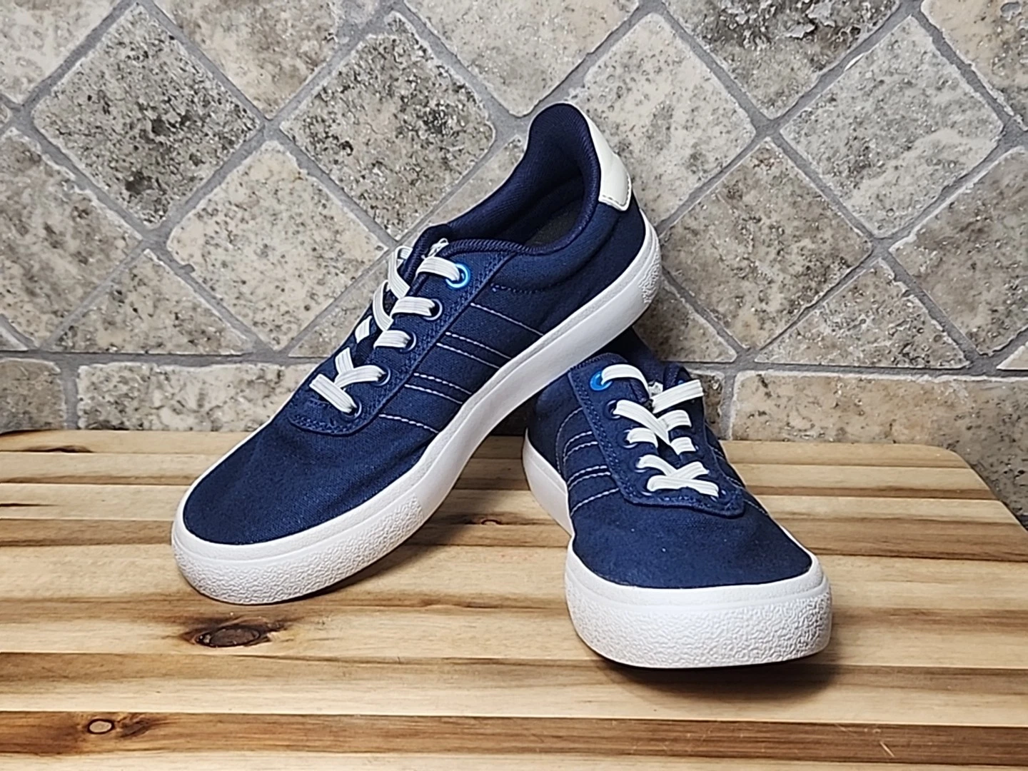 Scarpe da skate Adidas unisex bambino Vulcraid 3r bambini taglia 3 MED US blu tela