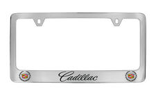 Cadillac Workmark & Logo Chrome Plated Metal Top Engraved License Plate Frame Baronlfi 
