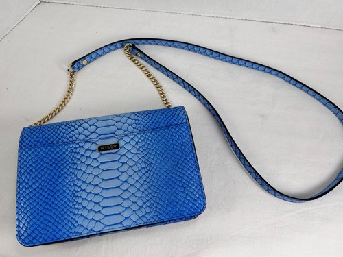 Milly crossbody tailored trim designer career purse shoulder strap blue matchy - Picture 3 of 10