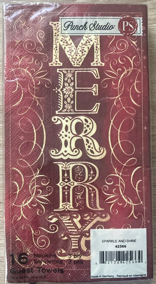 Punch - SPARKLE AND SHINE Paper Napkins/Buffet/Guest Towels 16 Pc 3 Ply 13”x16” - Image 2 of 3