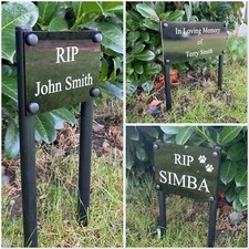 Placa de letrero conmemorativo personalizada de estaca de tierra, en memoria amorosa