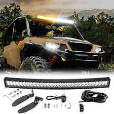 Amber White Strobe 32'' Curved Light Bar Roof Mount Kit For Polaris RZR XP 1000